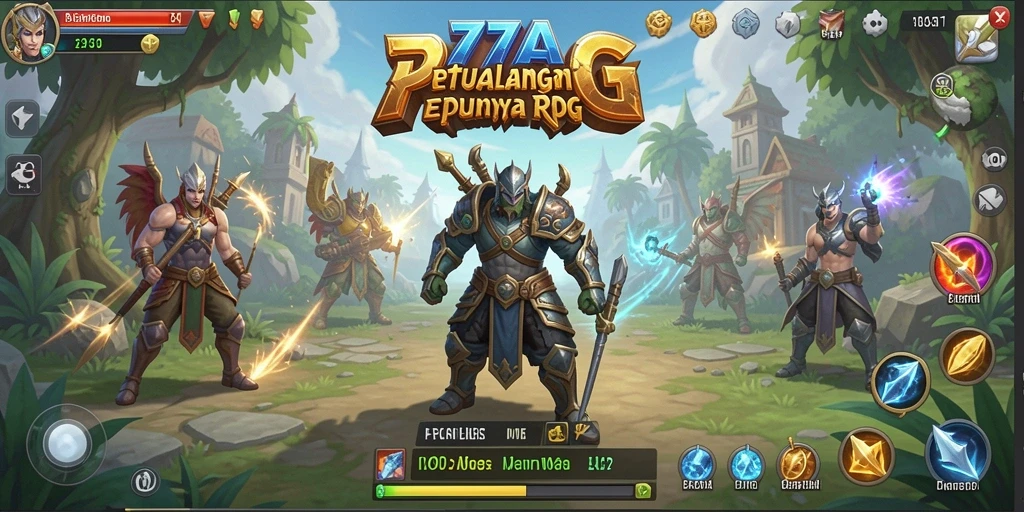 Tampilan gameplay <strong>77AG</strong> dengan pertarungan seru dan dunia yang indah.