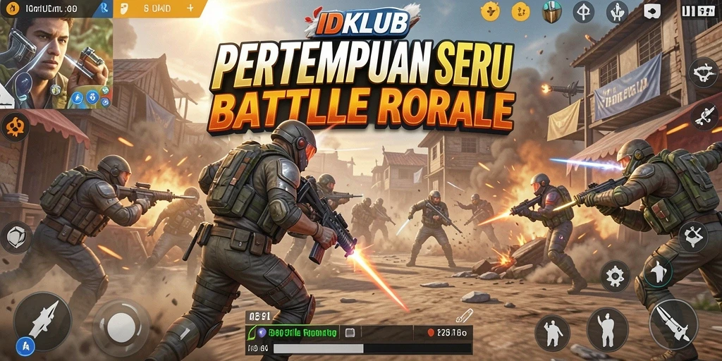 Tampilan menarik dari gameplay Battle Royale di IDKLUB.
