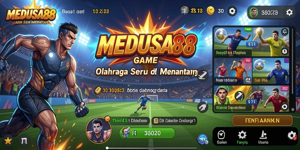 Tampilan gameplay menarik dari <strong>MEDUSA88</strong> yang memperlihatkan aksi pertandingan olahraga.